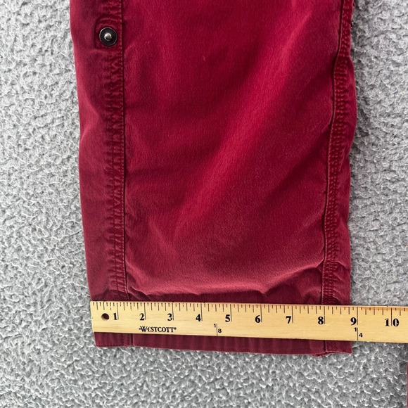 Kuhl Vintage Patina Dye Cargo Red Roll Up Pants Womens Size 8 (Fits 32x30) 16F - Picture 8 of 15